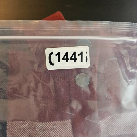 Tahari Fleece Jacket Womens XS Red Plaid Full Zip Duster Parka Mid Length - Picture 12 of 12